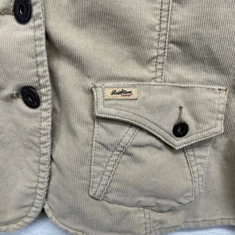Levi Strauss Signature Corduroy Medium Blazer Jacket Tan VTG Y2K NO TAG READ - Picture 3 of 9